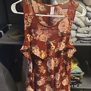 No Boundaries Floral Sleeveless Blouse - Burgundy and Cream